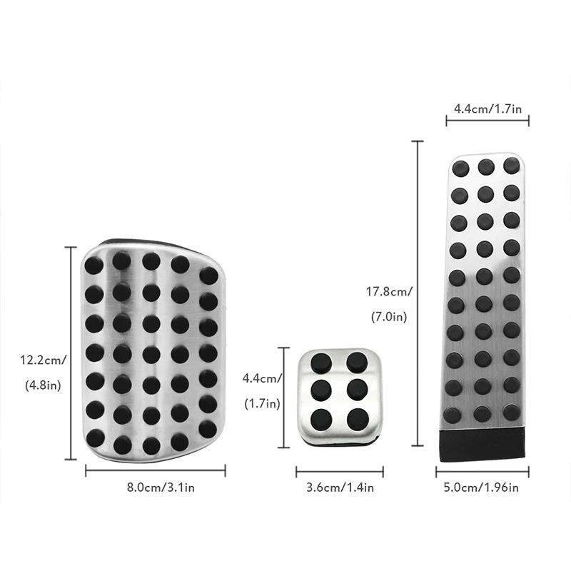 Sport Edelstahl Pedale Pedalauflagen für Mercedes Fahrzeuge mit Automatikgetriebe SL Roadster R107 SLC AMG 3-teilig
