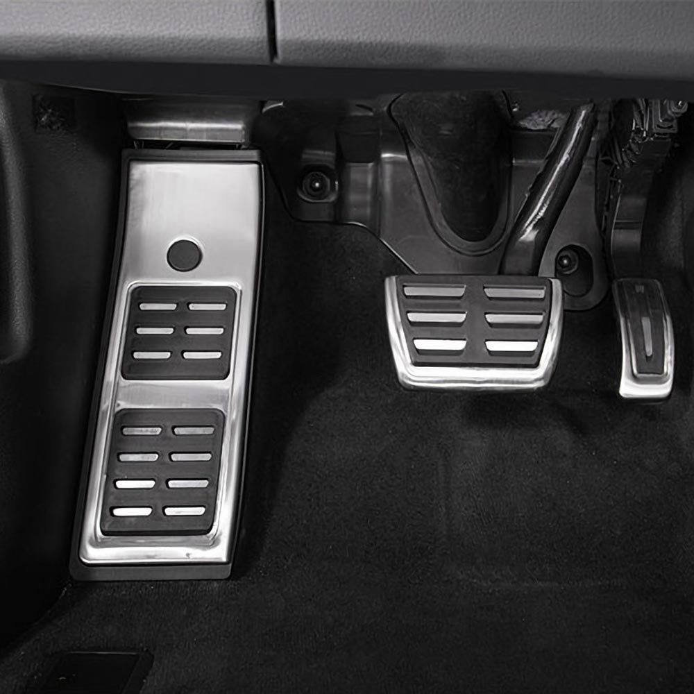 Sport Edelstahl Pedale Pedalkappen für Audi Fahrzeuge A4 (B9) A5 (F5) Modelle mit Automatikgetriebe / Schaltgetriebe inkl. Fußstütze Fußablage