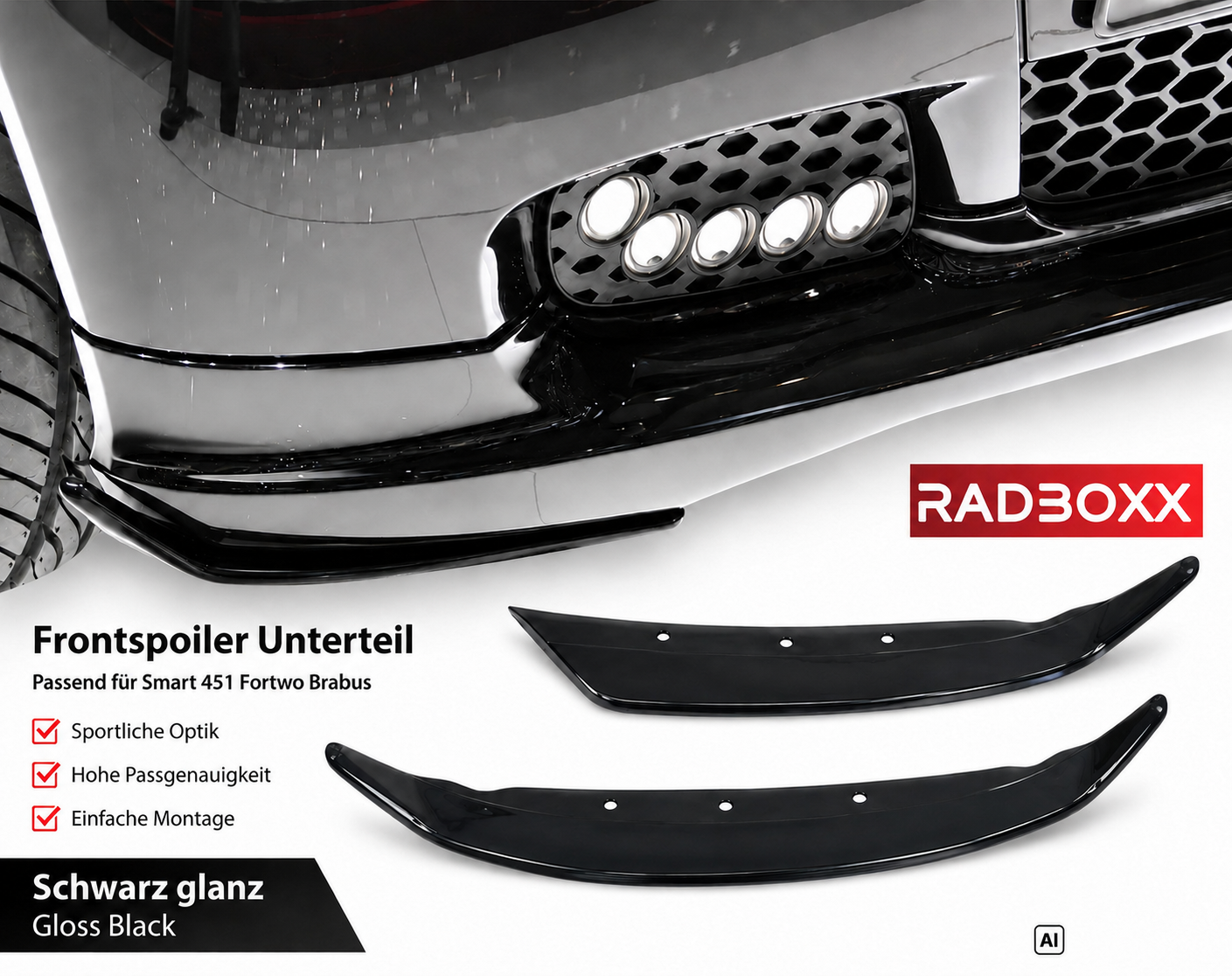 Aero Front Flaps Spoiler für Smart 451 Brabus Modelle
