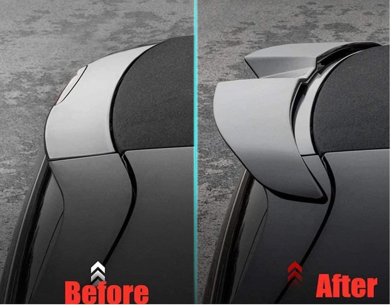 Rear roof spoiler for Smart 453 Coupe, also Brabus 2014-, glossy black.