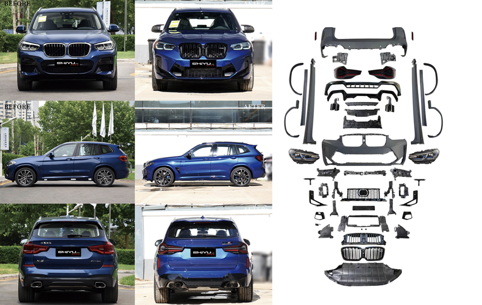 FACELIFT Plug & Play LCI PAKET X3M F97 BODYKIT für BMW X3 G01 Vor-Facelift Modelle Umbau