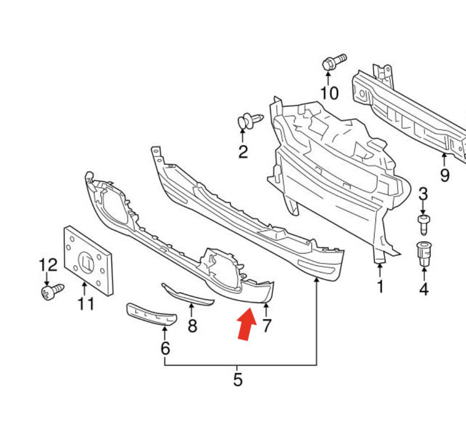 Front-Spoiler Stoßstangeneinsatz Gitter vorne für Smart ForTwo 451 Bj. (12-14) 4518850225