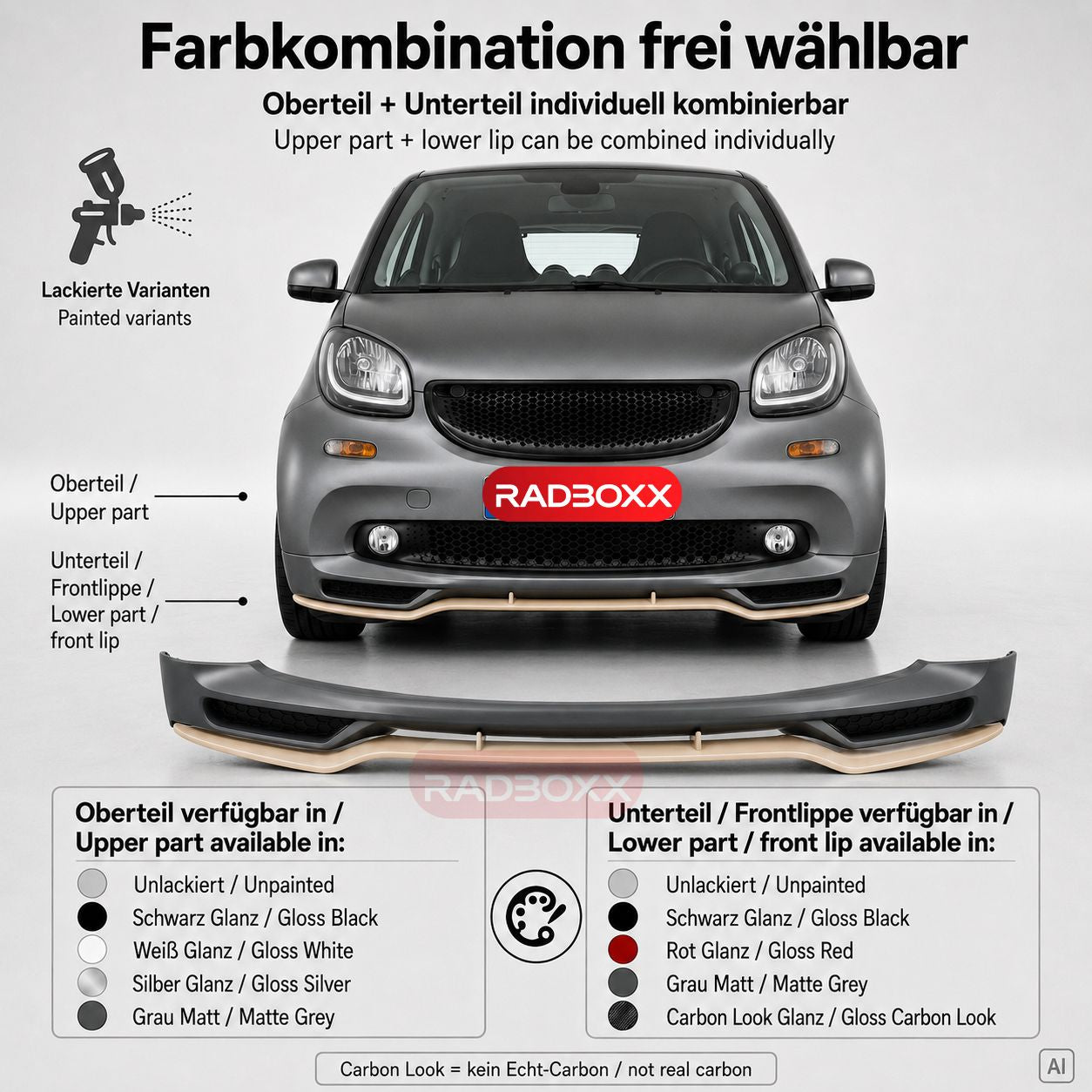 Smart 453 ForTwo Brabus Tailor Made Frontspoiler 2-teilig Lackiert A4538809701