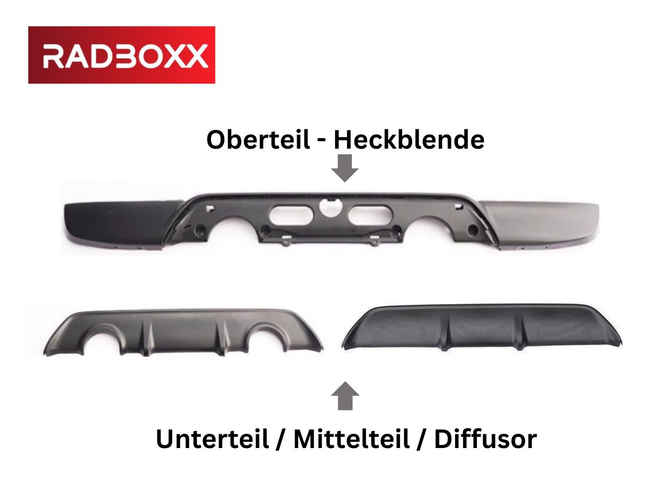 Heckdiffusor DIFFUSOR KOMPLETT für Smart 453 Brabus ForTwo MIT/OHNE Endrohr Aussparung *LACKIERT*