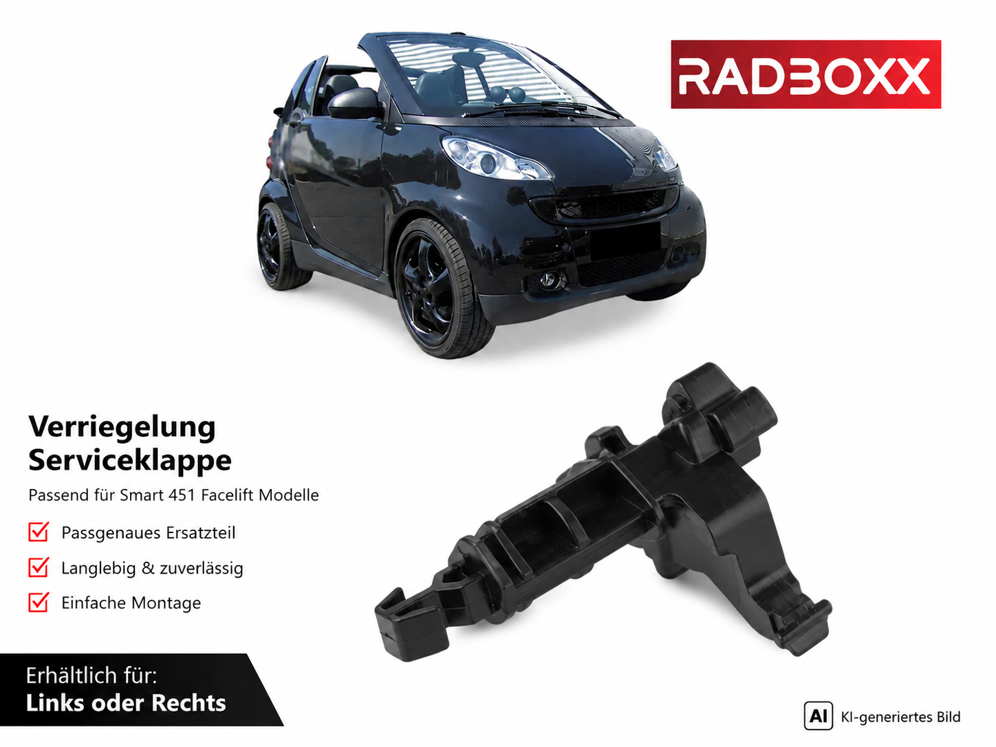 Verriegelung Serviceklappe Smart 451 Facelift